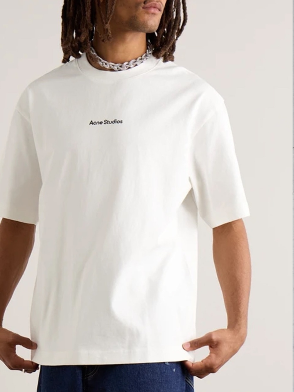 Acne Studios - Exford Logo-Flocked Cotton-Jersey T-Shirt - White